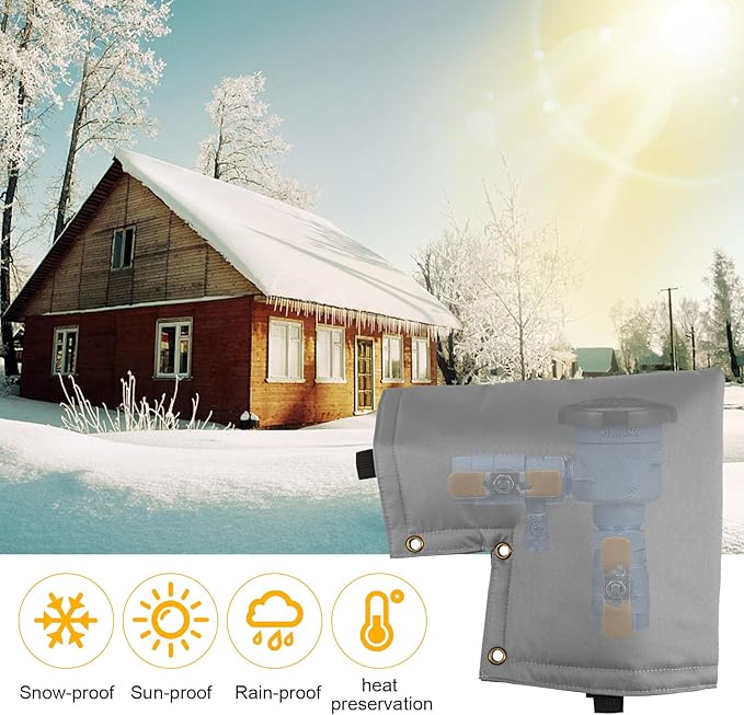 Insulated Backflow Preventer Pouch - Outdoor Pipe Insulation for Winter, Well Pump & Sprinkler Valve Protection