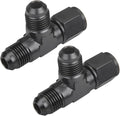 6AN Flare Male Tee Fitting Adapter with AN6 Female Swivel on Run Aluminum 2Pcs
