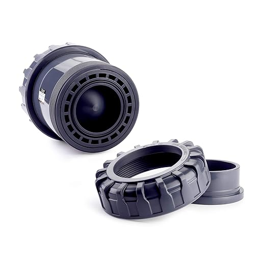 HYDROSEAL Sharkfellow 4’’ PVC True Union Ball Check Valve with Full Port, ASTM F1970, with EPDM Seals, Corrosion-Free, Service Free, Rated at 200 PSI @73F, Gray, 4 inch Socket (4'')