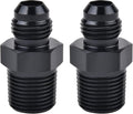 EVIL ENERGY 8AN Male Flare to 1/2" NPT Pipe Fitting Adapter Aluminum Straight Black 2PCS