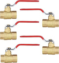 5-Pack HeSun 1/2 Inch FIP Threaded Ball Valve, Brass Full Port Shut-off Valve,1/2" Female NPT x 1/2" Female NPT, 600 WOG (Water, Oil and Gas),Red(VALVE034-5)