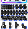 mxuteuk 1/4"OD Push to Connect Fittings Quick Connect Air Hose Fittings,1/4"OD Air Hose Fittings,Air Line Fittings for 1/4" Tube (30PCS)