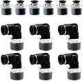 Pneumatic 1/4 Push to Connect Fittings Male Thread Elbow and Straight Combination Air Line Quick Connect Fittings 1/4"OD x 3/8"NPT Quick Connect Air Hose Fittings (Pack of 12)