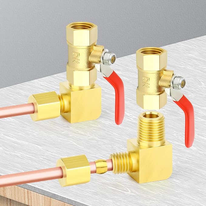 GASHER 10PCS Brass 90 Degree Elbow Compression Tube Pipe Fitting Connector, 1/8" Tube OD x 1/8" NPT Male Connector