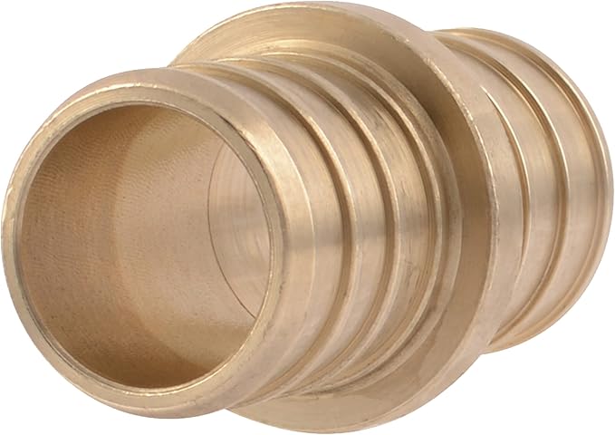 SharkBite 3/4 Inch Crimp Coupling, Brass Plumbing Fitting, PEX Pipe, PE-RT, UC016LFA