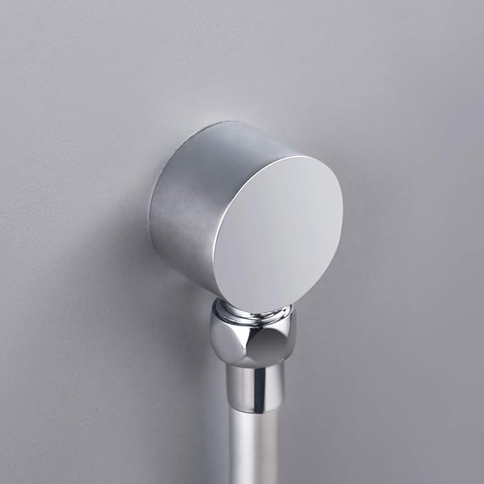 Chrome Wall Supply Elbow, Brass Round Wall Mount Shower Hose Connector 1/2″ Drop Ell Union Water Outlet for Handheld Hand Shower