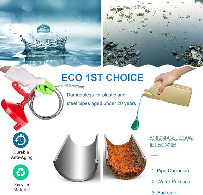 Forlivese Drain Auger,25Ft Plumbing Snake,Heavy Duty Toilet Snake Drain Clog Remover for Bathroom Sink,Kitchen Cleaning,Comes with Gloves and 1 Pack Plastic Hair Snake