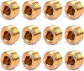 12PCS Brass Pipe Plug Fitting 3/8" NPT Male Plug Hex Counter Sunk Plugs,Internal Hex Thread Socket Pipe Plugs Kit