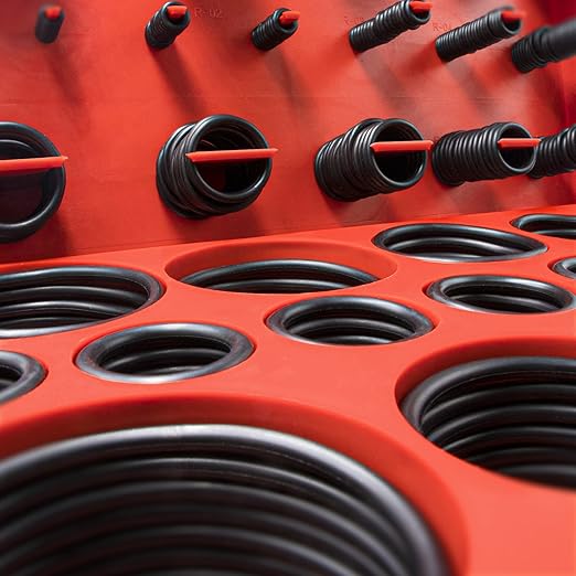 KEZE 826 Pcs Universal SAE and Metric O-Rings Kit,Standard 32 Metric & Inch Sizes O ring Assortment in 2 Box with 4 Piece Pick and Hook for Automotive Faucet Hydraulics Hose Air and Gas Sealing Repair
