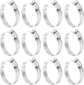 HARFINGTON 12 Pcs Hose Clamp 1-9/16"-2-1/2" (40-63mm) 304 Stainless Steel Adjustable Worm Gear Hose Clamp Assortment Kit for Fuel Line Pipe Plumbing Automotive Tube Mechanical