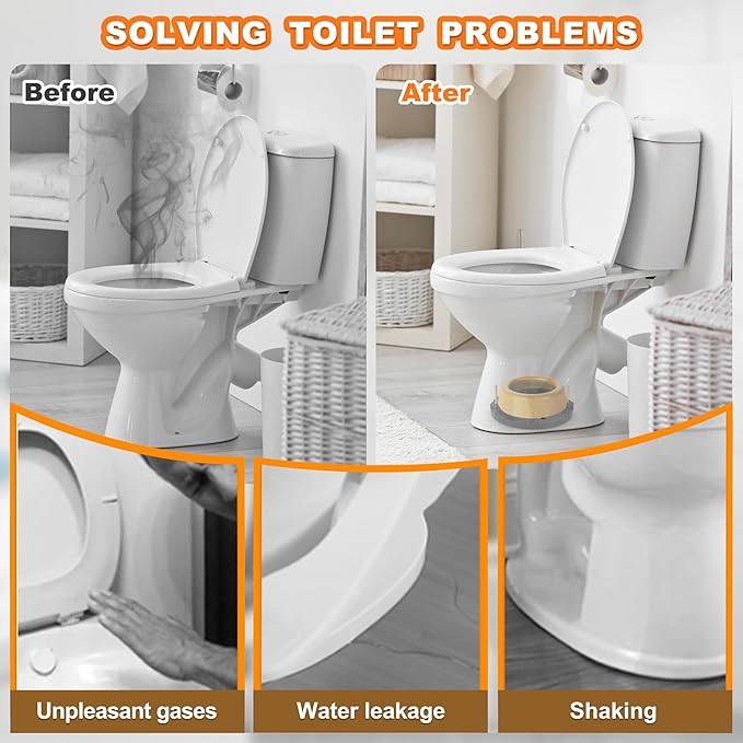 Toilet Flange with Extra Thick Wax Ring Kit - Toilet Wax Ring Replacement Kit for Toilets Install or Toilet Leak Repair Fits 3 inch or 4 inch Waste Lines