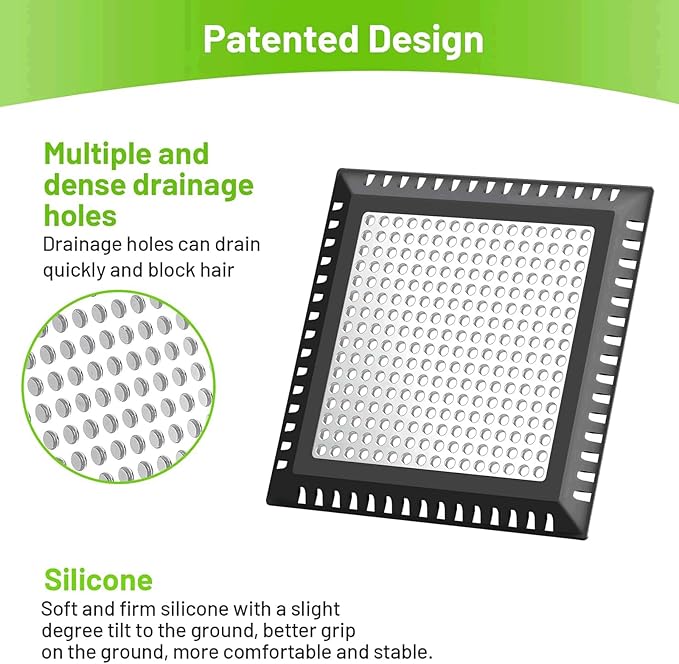 Shower Drain Hair Catcher,Shower Drain Cover Hair Catcher Shower Drain Strainer for Bathroom Floor,Square Shower Hair Drain Catcher to Keep Away from Clogged Drain-No Rust!