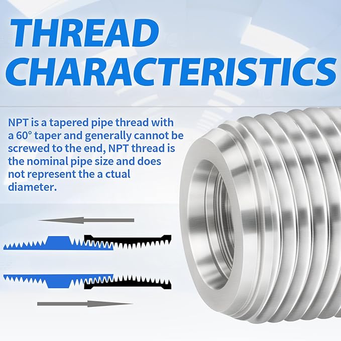 ChillWaves 304 Stainless Steel In-Line Siamese Check Valve 1/2" NPT Male Thread, One-Way Non-return Check Valve，Prevent Water Back-flow(1-PACK)