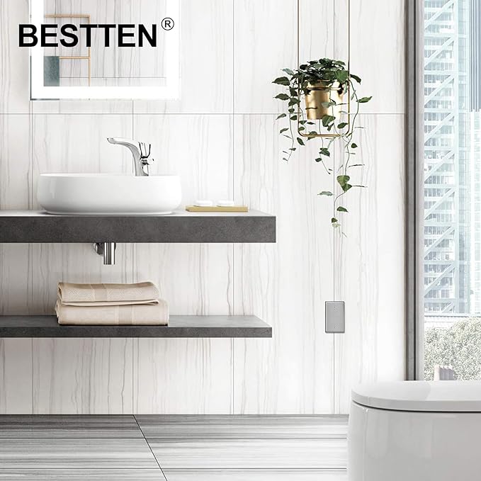 BESTTEN 5 Pack 1-Gang Blank Metal Wall Plate with Ｗhite or Clear Plastic Film, No Device Stainless Steel Wallplate, Durable Corrosion-Resistant Industrial Grade, H4.53” x W2.76”, Brushed Finish