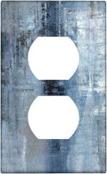 Blue Grey Duplex Electrical Outlet Wall Plate Decortive Light Switch Cover Abstract Art Wall Plate Cover Wallplates for Bedroom Kitchen Home Decor