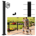Upgraded Swageless Level Drilled Cable Railing Post 36"(Post 35"x2"x2"), Heavy-Duty Fixed Top Line Post with Cable Grommets, T304 Stainless Steel, Black Powder Coated for Outdoors Decks