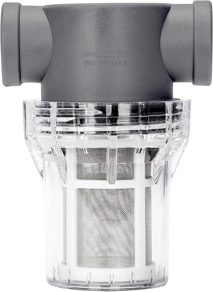 3/4'' Female NPT in-Line Strainer - Garden Hose Filter for High Pressure Washer, Sediment Filter with 60 Mesh Stainless Steel Screen (3/4'' 60 Mesh)