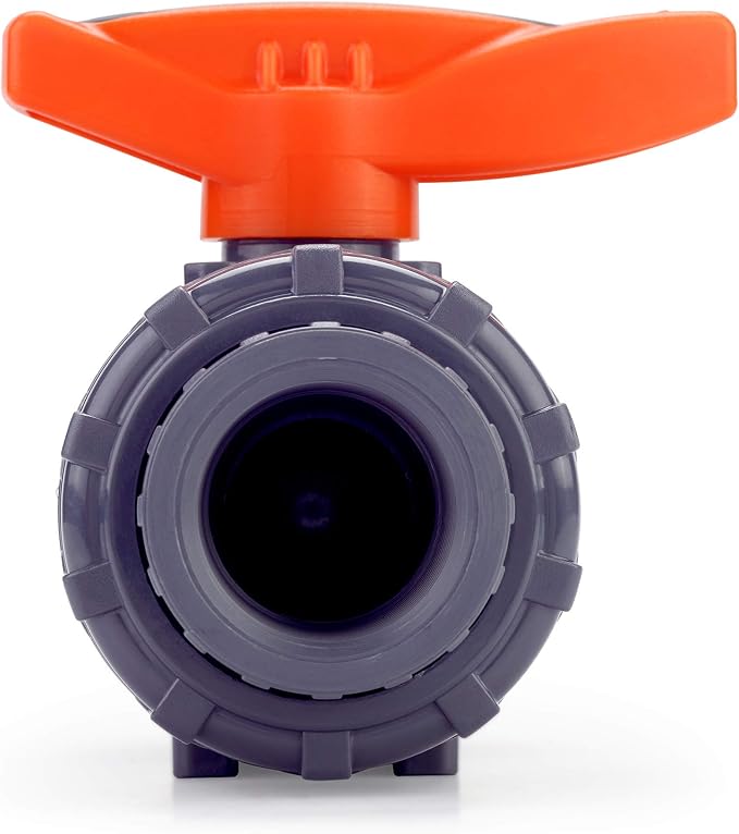 HYDROSEAL Kaplan 1” PVC True Union Ball Valve Threaded (NPT) with Full Port, ASTM F1970, EPDM O-Rings and Reversible PTFE Seats (1'')
