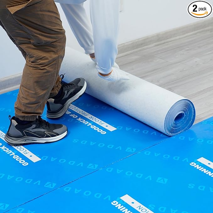 39" x 100'Heavy-Duty Temporary Floor Protection Roll Construction & Renovation for Tile Protectors for Hardwood tairs Carpet Pets Paint Proof Flooring Protection Film Covering Longtime