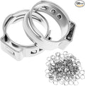 QWORK 1/2" PEX Cinch Clamps Rings, 120 Pcs 304 Stainless Steel Ear Hose Clamps for 1/2 Inch PEX Pipe, Pinch Clamps, Liquid & Air-Tight Seal, Ideal for Hoses & Fuel Lines