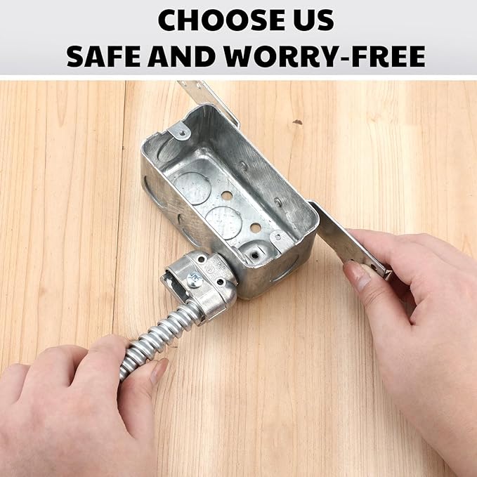 Tandefio 24 Pcs 3/8 Inch Flexible Conduit Metal Duplex Connector 90 Degree Flex Duplex Box Connector Zinc Die Cast Clamp Electrical Conduit Fittings for Protecting Cables