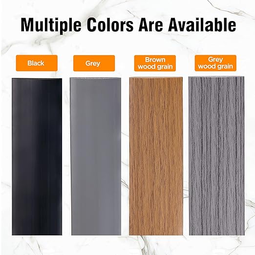 Floor Transition Strip Vinyl Self Adhesive Threshold Strip Carpet Edge Wood to Tile Laminate Flooring Gaps and Doorway Floor Cover Flat Divider Peel and Stick Trim (Gray Wood, 5cm, 10FT)