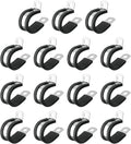 uxcell 3/4"(20mm) Cable Clamp, 304 Stainless Steel Rubber Cushioned Insulated R Shape Metal Clamp Tube Holder for Pipe Hose Wire Cord Installation 15Pcs
