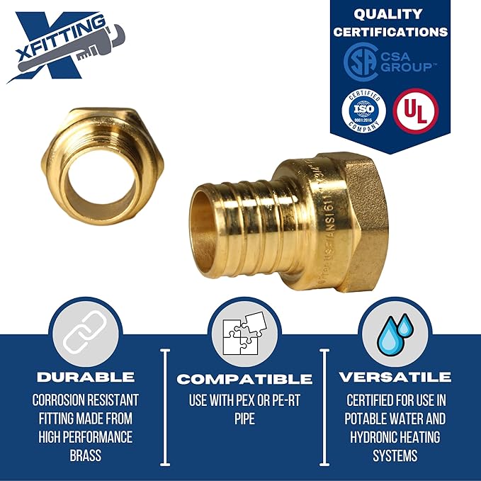 XFITTING 1 inch Pex x3/4 inch Female NPT Adapter, 23-4-6=25X, 25 Pieces
