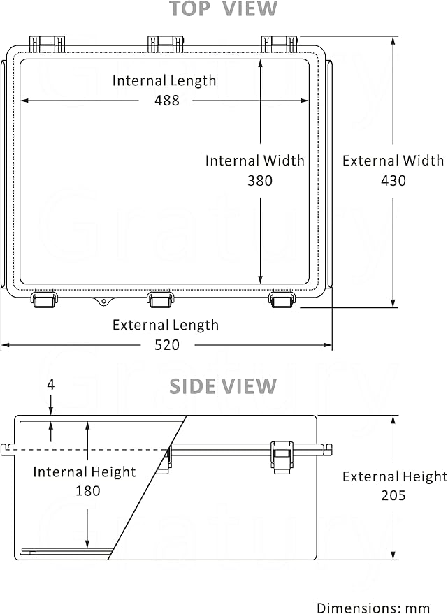 Junction Box, IP67 Waterproof Plastic Enclosure for Electrical Project, Hinged Transparent Cover, Includes Inner Door, Mounting Plate and Wall Bracket 510×410×200mm (20"×16.1"×7.9" TC-D)