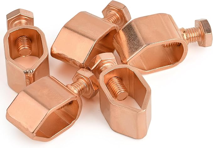 25PCS Ground Rod Clamp, Great for 1/2”- 5/8” Grounding Rods (25, Copper Clad Clamp (1/2''-5/8''))