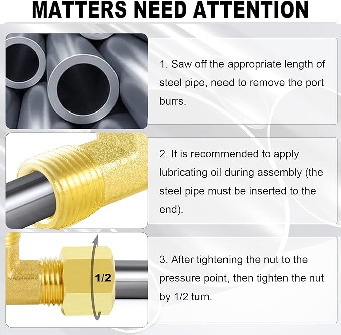 ChillWaves Brass Tee Compression Tube Fitting, 3/8" OD x 3/8" OD x 3/8" OD Compression Union Connector(5-PACK)