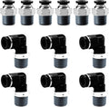 Pneumatic 1/4 Push to Connect Fittings Male Thread Elbow and Straight Combination Air Line Quick Connect Fittings 1/4"OD x 1/4"NPT Quick Connect Air Hose Fittings (Pack of 12)