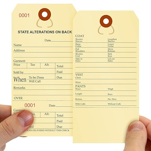 SmartSign Numbered Alteration Tags | 3.125" x 6.25" Manila Stock, Pack of 500