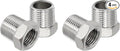 PATIKIL 304 Stainless Steel Reducer Hex Bushing 4 Pcs, 3/8" BSPT Male to 1/4" BSPT Female Pipe Reducing Adapter Fitting Connector for Water Gas Hydraulic Pipes Shower Hose, Silver