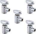 (5-Pack) Cyrret Angle Stop Shut off Valve Multi-Turn 1/2-Inch FIP Inlet X 3/8-Inch Compression Outlet, No Lead Brass Chromed, CUPC NSF AB1953 Approved