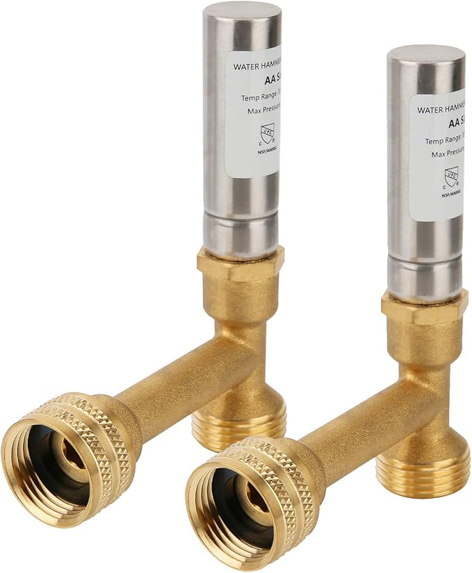 Solimeta Water Hammer Arrestor 3/4"GHT Thread for Washing Machine, Toilet, Air Hammer Arrestor, 2 Pcs