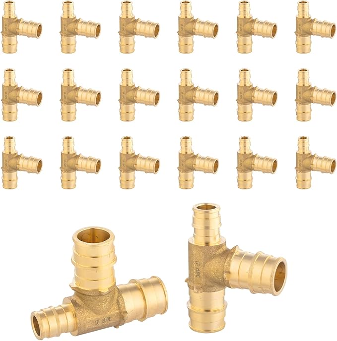 20-Pack HeSun PEX-A Fitting, 3/4"x1/2"x3/4" Expansion Tee, PEX Expansion Fitting Tee, ASTM F1960(PEX1960046-20)