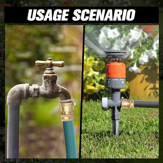 2 PCS Brass Vacuum Breaker Set 3/4 Inch GHT Lead-Free Compliant Brass Anti-Siphon Bib Valve for Vacuum Breaker Outside Faucet RV Hose Connection Backflow Preventer Connector with Tape、Extra washers