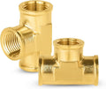 100-PCs HeSun Brass Pipe Fitting, 1/2" x 1/2" x 1/2" NPT Female Thread Tee