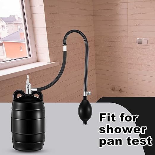 Nuanchu 2 Sets 4 Inch Test Plugs Inflatable Pipe Ball Plugs with Gas Tubes and Inflator Pumps, Black Rubber Pressure Test Balls for Toilet Drain Sewage Pipeline Inspection