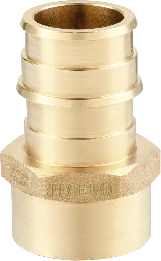 (Pack of 5) EFIELD Pex A Full Flow Expansion Brass Fittings 3/4"x 1/2" Female NPT Adapter, ASTM F1960,(PEX1960030)