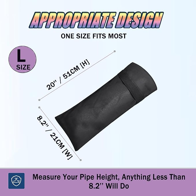 Outdoor Faucet Covers for Winter, 8.2" W x 20" H Outside Yard Hydrant Protector Socks Winter, Insulated Hose Bib Protector Cover, Spigot Pipe Cover Freeze Protection - Black
