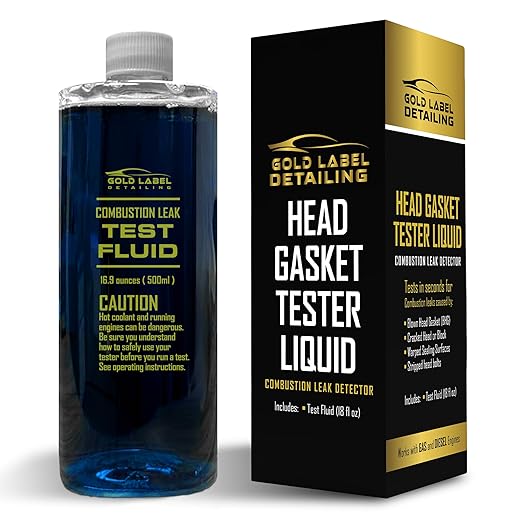 Gold Label Combustion Leak Test Fluid – 500ml (16.9 oz) | Head Gasket Tester Liquid for Gas & Diesel Engines | 100+ Tests | Fast Leak Detection for Cracked Heads, Blocks, Gaskets