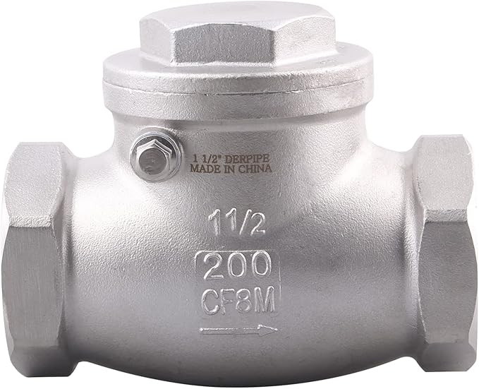 1-1/2 Inch Swing Check Valve - WOG 200 PSI Stainless Steel SS304 CF8M NPT