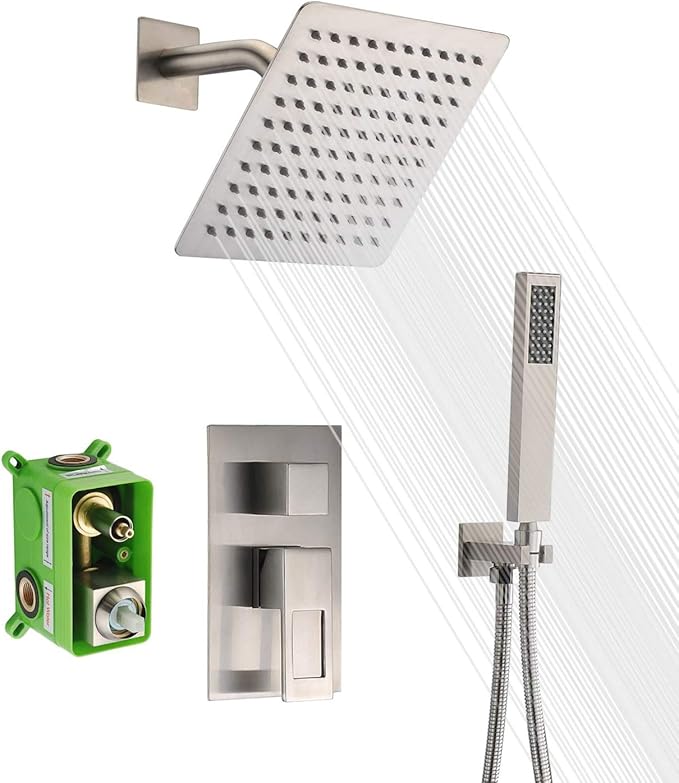 SUMERAIN Shower Faucet Brushed Nickel,Rough-in Valve Included and Complete Metal Components,Customized Acceptable