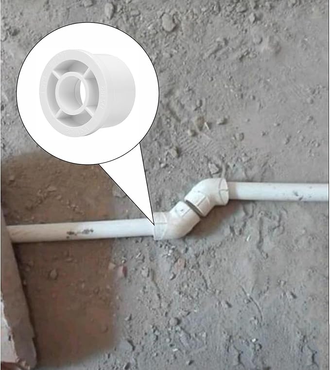 6Pack 2"x 3/4" PVC DWV Reducing Bush Adapter Pipe Fitting SCH40 Reducer Bushing (Socket x Socket) for Home Sewer Plumbing