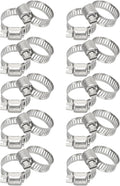 PATIKIL 20 Pcs Adjustable Hose Clamps,1/2"-3/4" (13mm-19mm) 304 Stainless Steel Worm Gear Drive Duct Pipe Clamp for Plumbing Automotive Mechanical Hose Connections, Silver