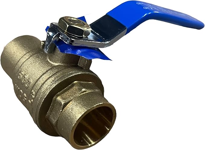 1" Sweat Solder C X C Brass Full Port Water Stop Shut Off Ball Valve,Heavy Duty LF,For Copper Tubing,Quarter Turn (1-Pack)