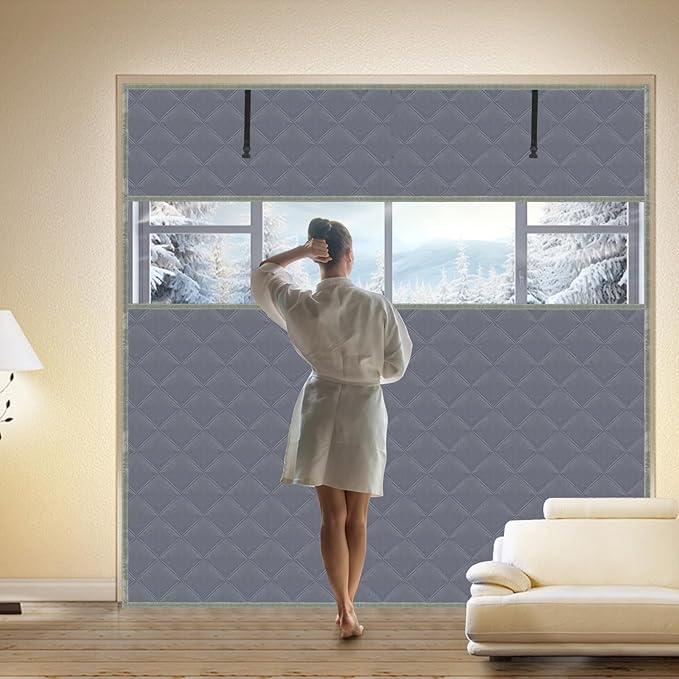 Thermal Window Cover for Winter 26" x 38" Visible Thermal Window Insulation Reusable Oxford Cloth Cotton Layer Thermal Window Cover Insulated Window Cover Warm Waterproof Attic Insulation Cover