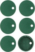 6 Pcs 6 Inch Round Valve Box Cover Lid Replacement for Outdoor Green Sprinkler System Irrigation Control Water System Lawn, Compatation with ID 5.5" OD 6" Sprinkler Valve Box